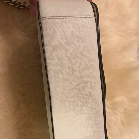 Tory Burch White Crossbody Bag Robinson weave crosshatch pattern  purse - Picture 2 of 6